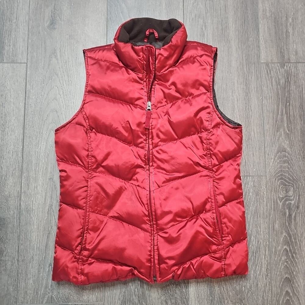 Eddie Bauer Women’s Brown Full Zip Warm Goose Down Puffer Vest Size Small Spring